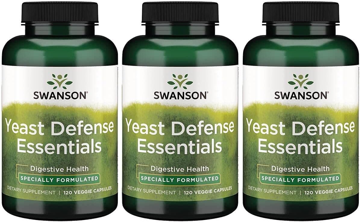 3 Pack of Swanson Yeast Defense Essentials with 200 Million CFU - 120 Vegetarian Capsules