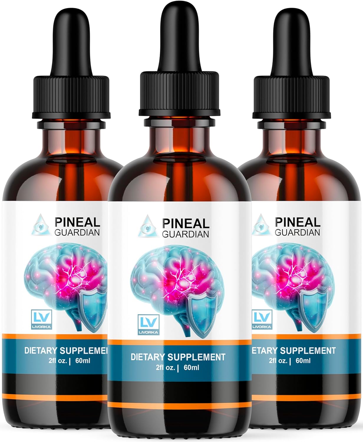 3-Pack Pineal Guardian Liquid Drops - Advanced Formula for Memory Support - 90 Day Supply