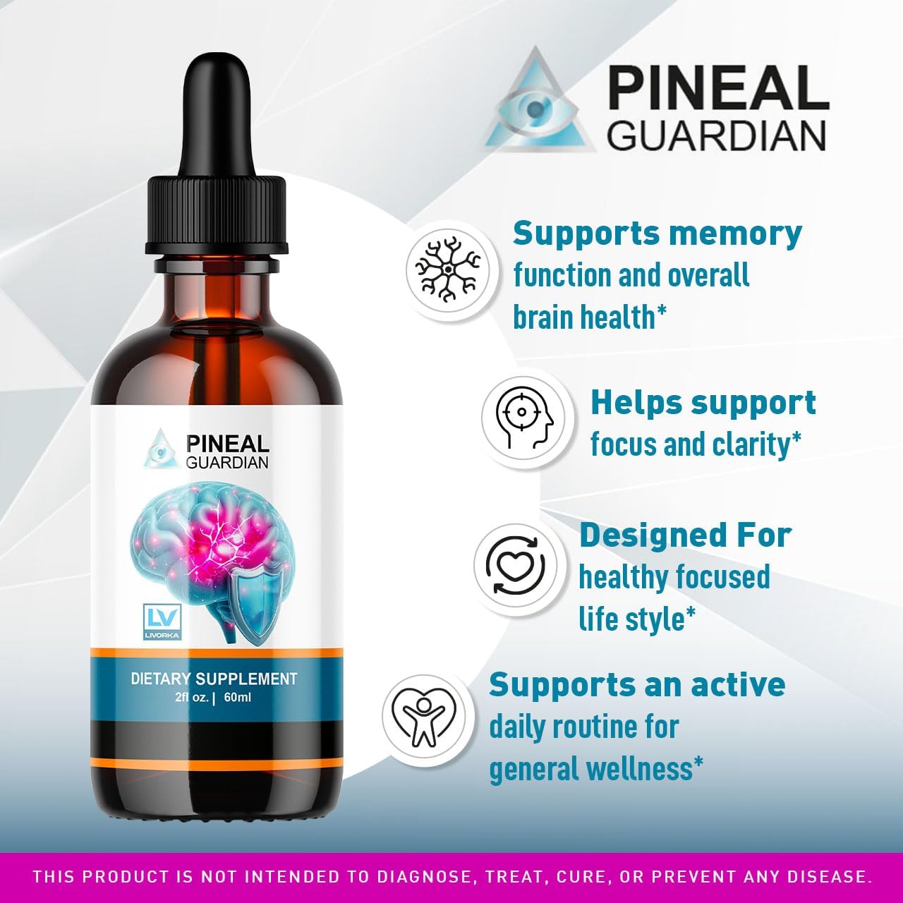 3-Pack Pineal Guardian Liquid Drops - Advanced Formula for Memory Support - 90 Day Supply