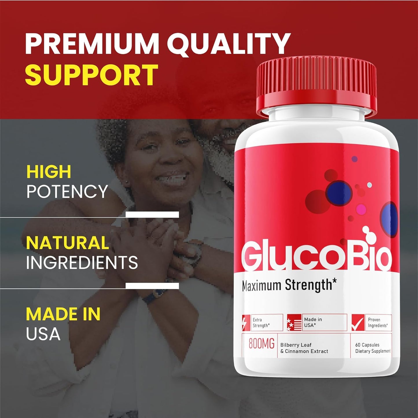 3 Pack Purvia Glucobio Capsules - Official Formula for Gluco Bio Support Supplement - Maximum Strength Wellness Capsules with Vitamin - 180 Capsules