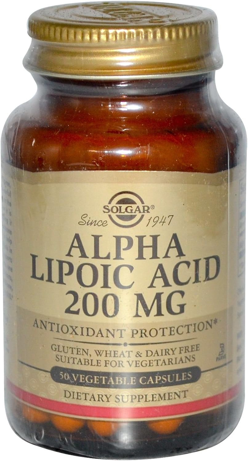 3-Pack Solgar Alpha Lipoic Acid 200mg 50 Vcaps - Antioxidant Supplement for Overall Health and Wellbeing