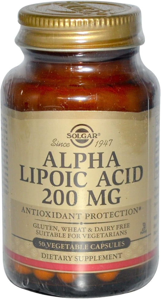 3-Pack Solgar Alpha Lipoic Acid 200mg 50 Vcaps - Antioxidant Supplement for Overall Health and Wellbeing