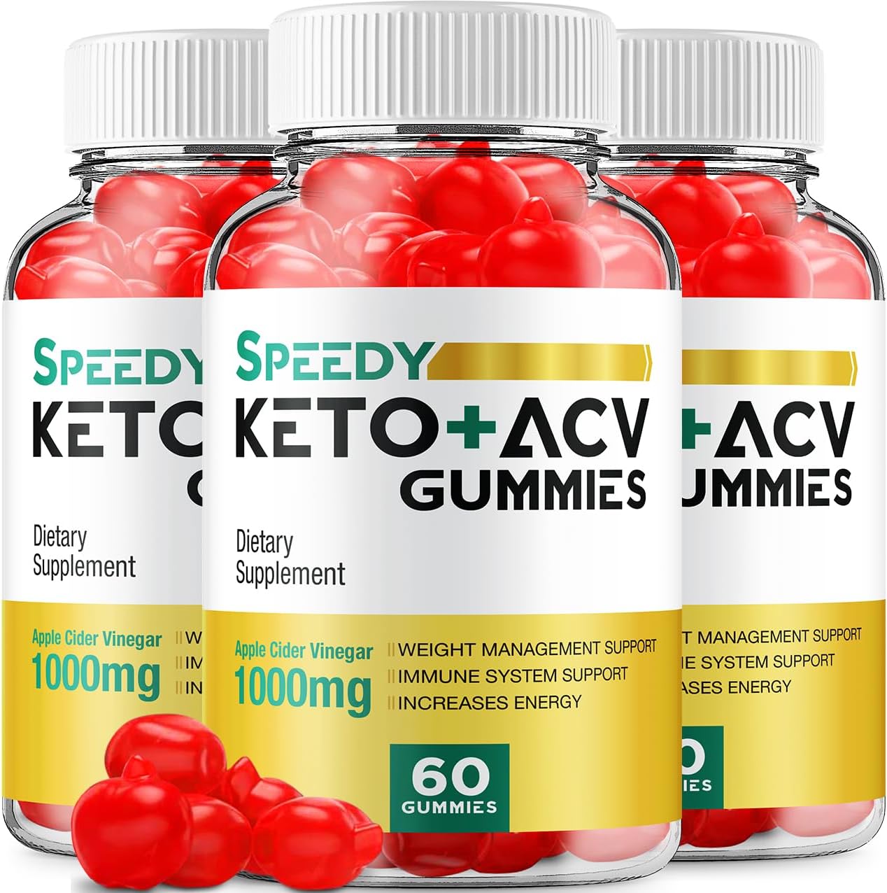 3 Pack Speedy Keto Plus ACV Gummies - Advanced Formula Apple Cider Vinegar Dietary Supplement for Men and Women (180 Gummies)