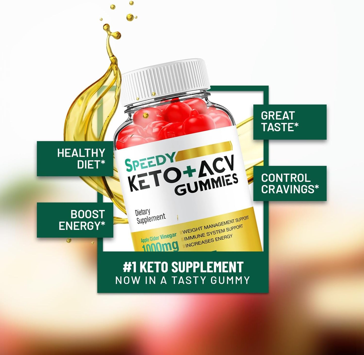3 Pack Speedy Keto Plus ACV Gummies - Advanced Formula Apple Cider Vinegar Dietary Supplement for Men and Women (180 Gummies)