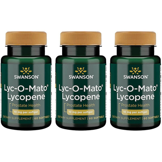 3 Pack Swanson Lyc-O-Mato Lycopene 10mg Softgels - Total of 180 Softgels