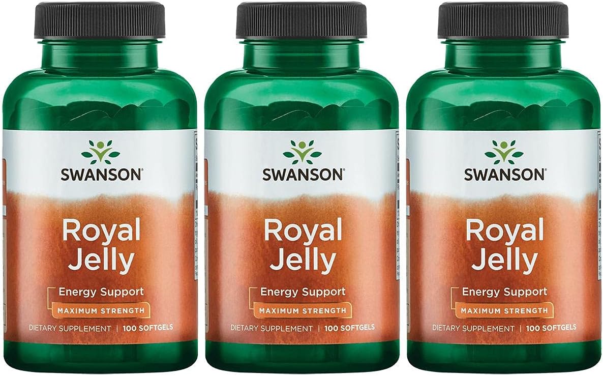 3 Pack Swanson Premium Brand Royal Jelly Capsules - Maximum Strength 333.33 mg 100 Sgels