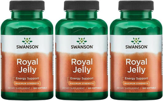 3 Pack Swanson Premium Brand Royal Jelly Capsules - Maximum Strength 333.33 mg 100 Sgels