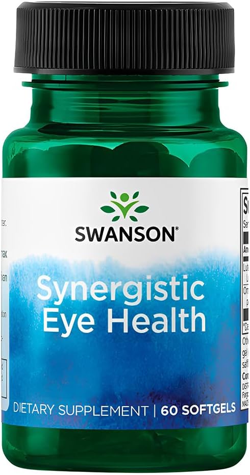 3-Pack Swanson Synergistic Eye Health Supplement - Lutein & Zeaxanthin Softgels - Supports Vision with Lutemax Lutein 20mg & OmniXan Zeaxanthin 2mg