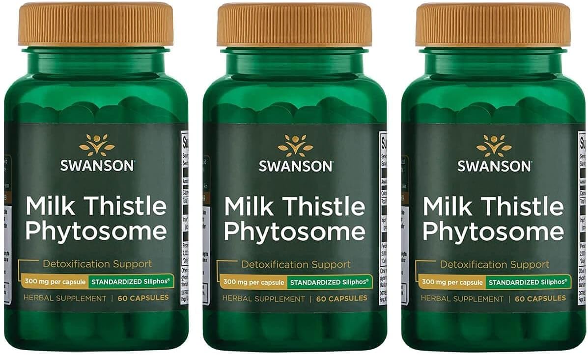 3 Pack Swanson Ultra Milk Thistle Phytosome Capsules - 300 mg Standardized Siliphos - Liver Support Supplement