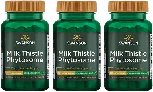 3 Pack Swanson Ultra Milk Thistle Phytosome Capsules - 300 mg Standardized Siliphos - Liver Support Supplement