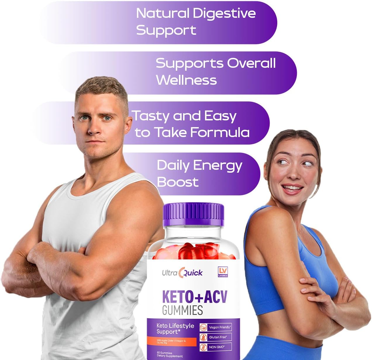 3 Pack Ultra Quick Keto ACV Gummies for Weight Loss Support - 90 Day Supply