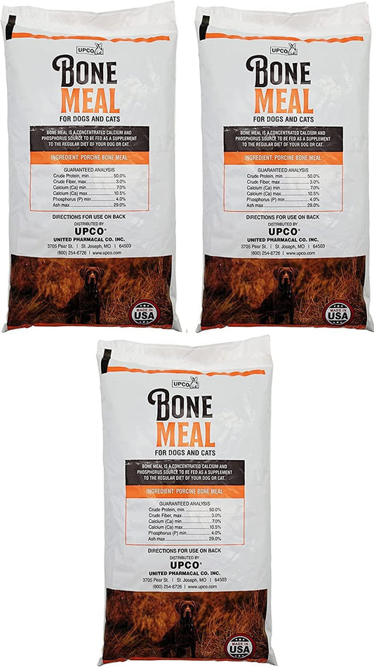 3-Pack Upco Bone Meal Powder 3lbs for Dogs & Cats - Made in USA