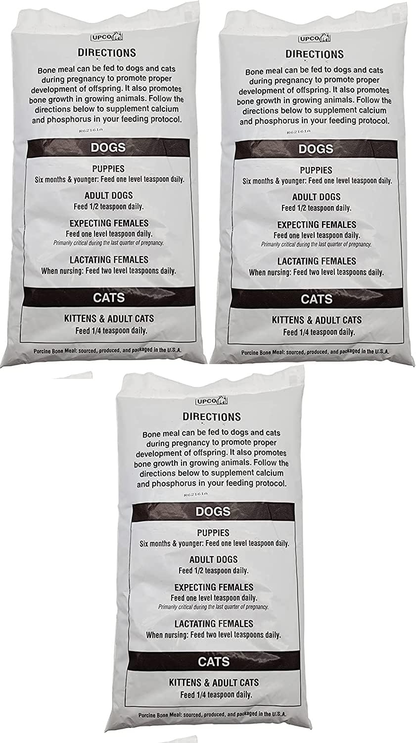 3-Pack Upco Bone Meal Powder 3lbs for Dogs & Cats - Made in USA