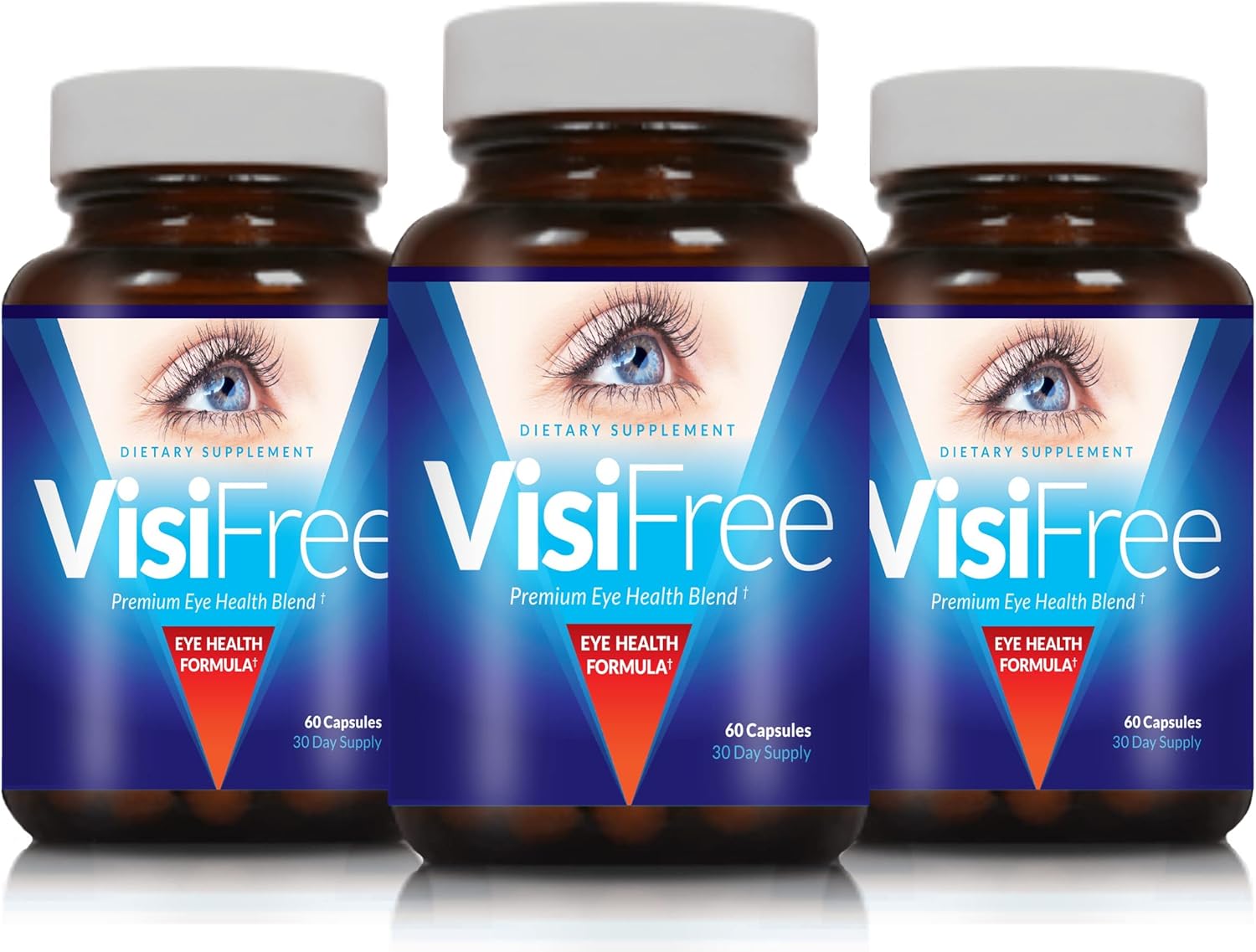 3-Pack VisiFree Eye Supplements for Adults - Top Capsules for Eye Health with Vitamins & Minerals - Improve Eyesight Naturally