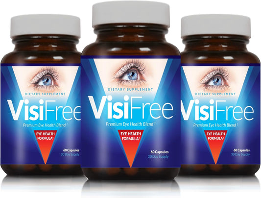 3-Pack VisiFree Eye Supplements for Adults - Top Capsules for Eye Health with Vitamins & Minerals - Improve Eyesight Naturally