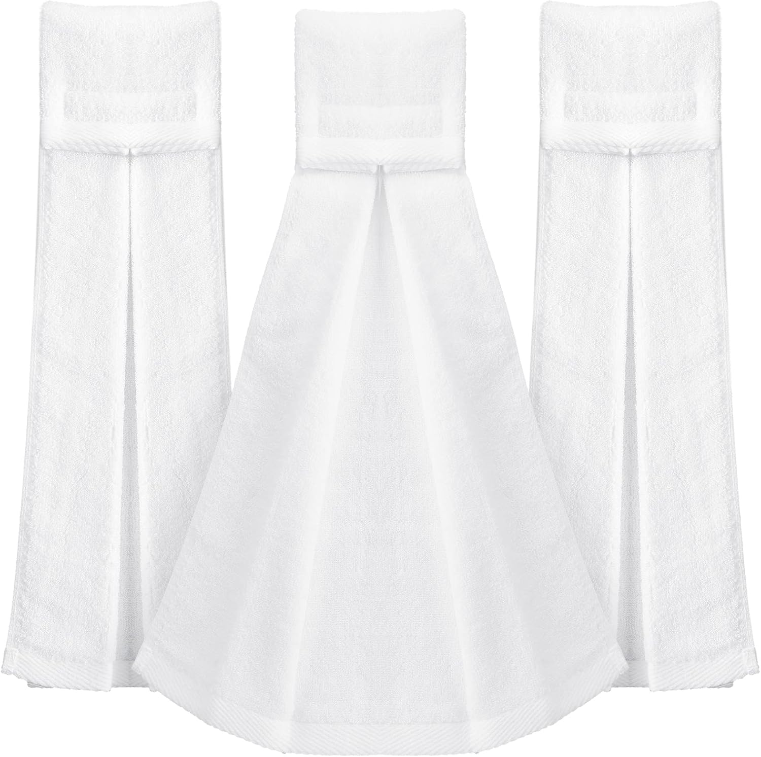 3-Piece Cotton Football Field Towel Set with Hook and Loop Fastener - Ideal for Football, Golf, Gym - White Color