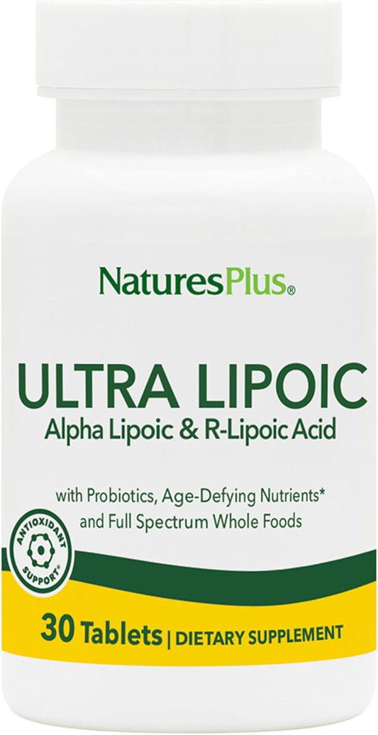 30 Bi-Layered Natures Plus Ultra Lipoic Tablets - Antioxidant Support with Probiotics & Age-Defying Nutrients - Gluten Free (30 Servings)