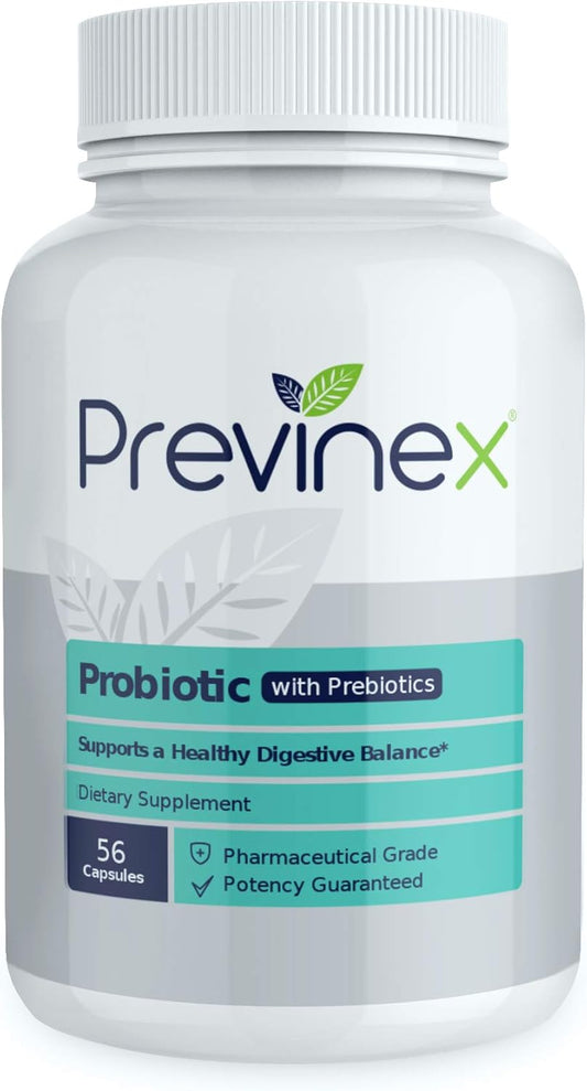 30 Billion CFU Previnex Probiotic with Prebiotics for Digestion & Immune Support