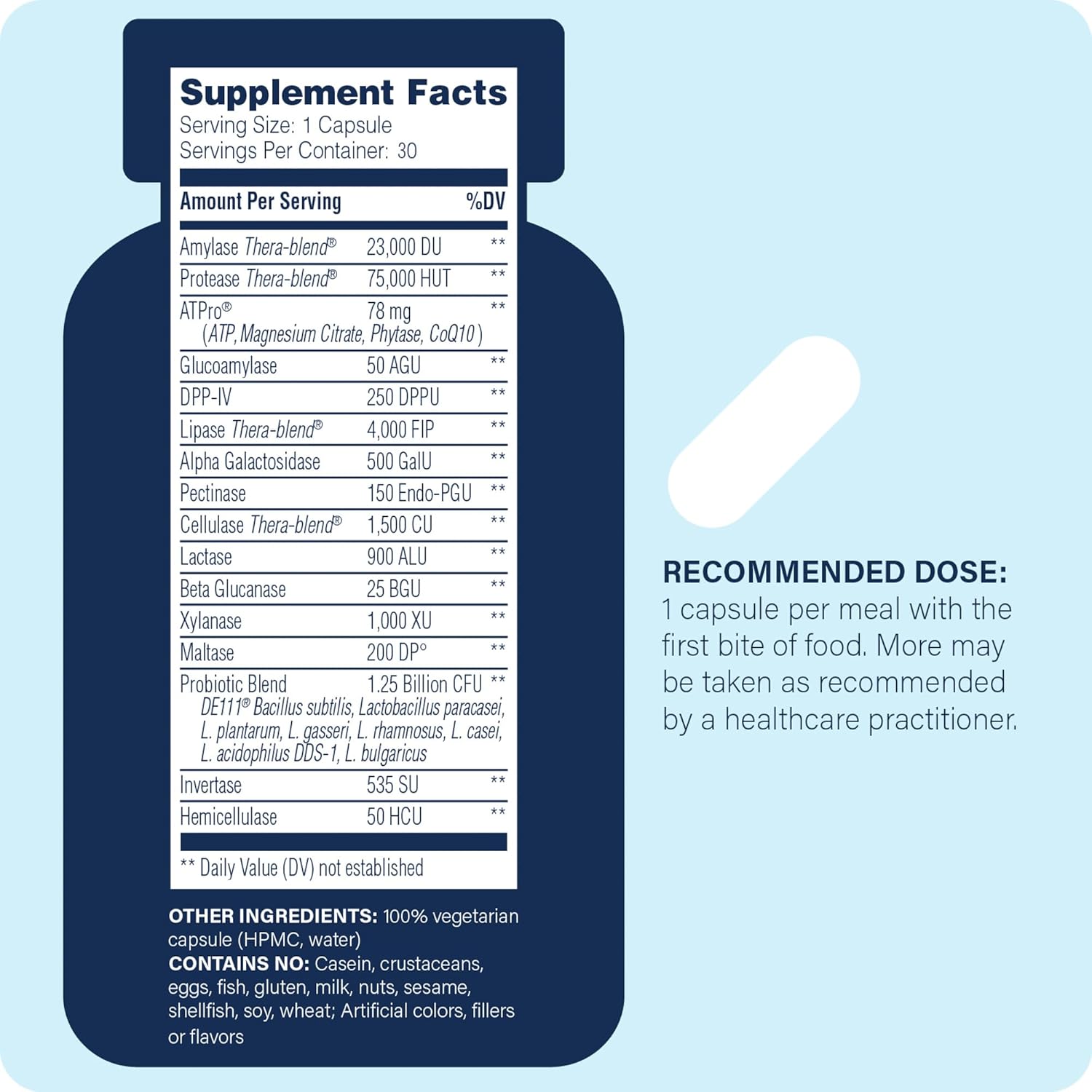 30-Capsule Enzyme Science Critical Digestion Support with Probiotics for Gut Health, Vegetarian & Non-GMO Formula