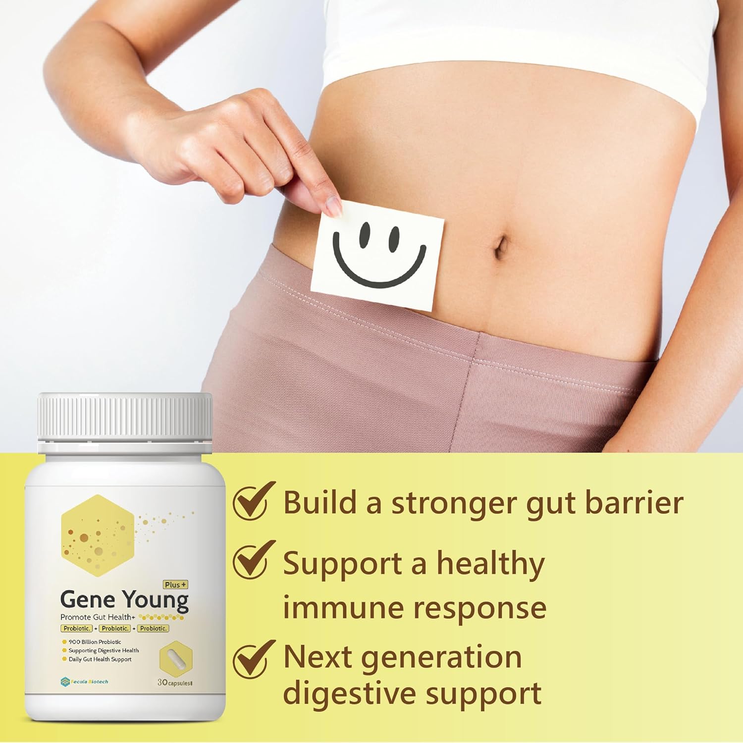 30 Capsules of Fecula Biotech Synbiotic: 3-in-1 Gut Health Support for Digestion, Bloat, and Immune System