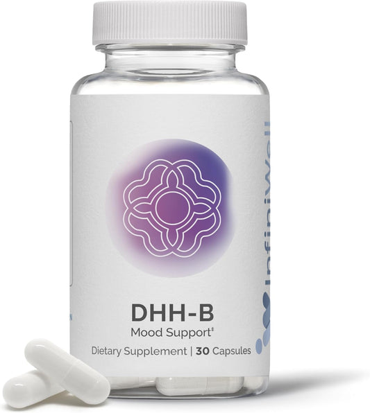 30 Capsules of InfiniWell DHH-B Mood Support Supplement with Magnolia Bark Extract for Stress Relief and Sleep Aid