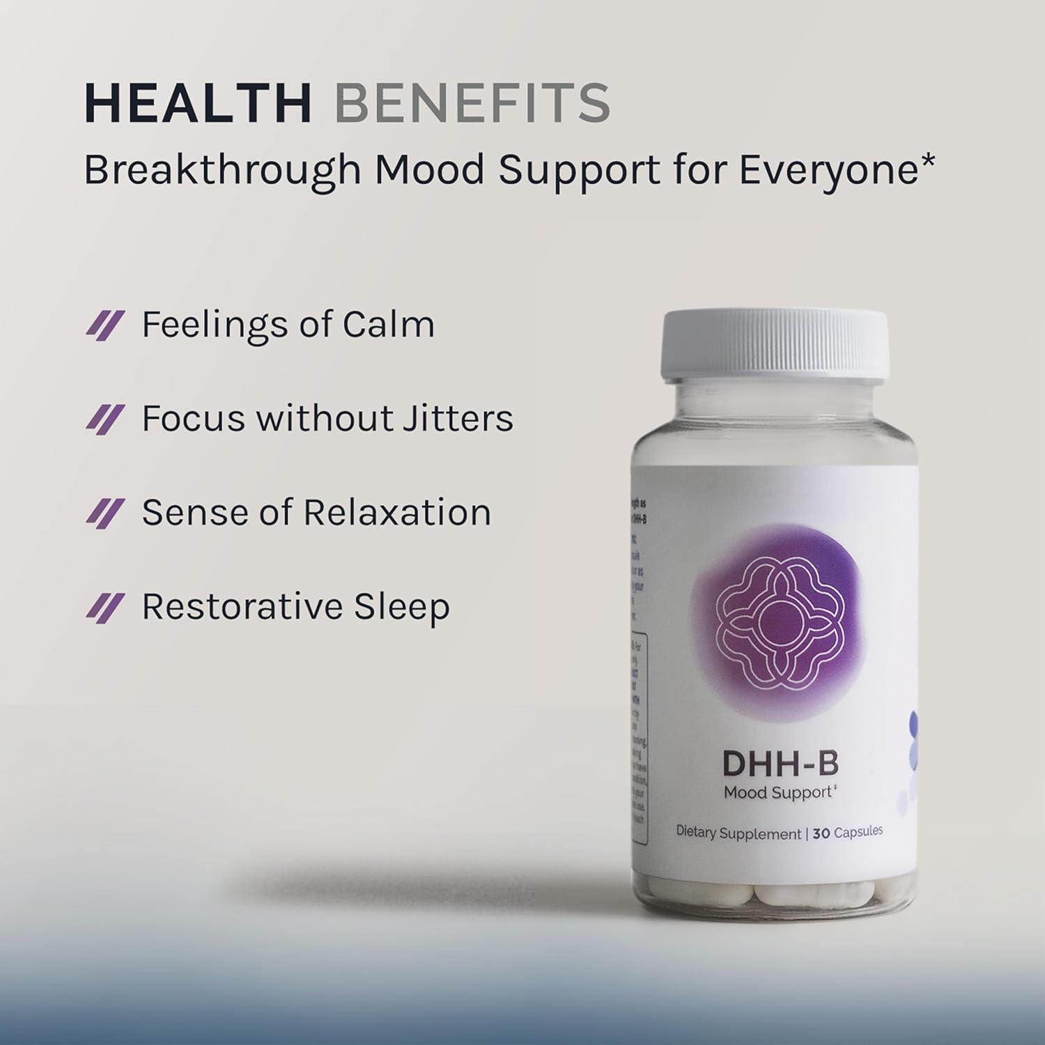 30 Capsules of InfiniWell DHH-B Mood Support Supplement with Magnolia Bark Extract for Stress Relief and Sleep Aid