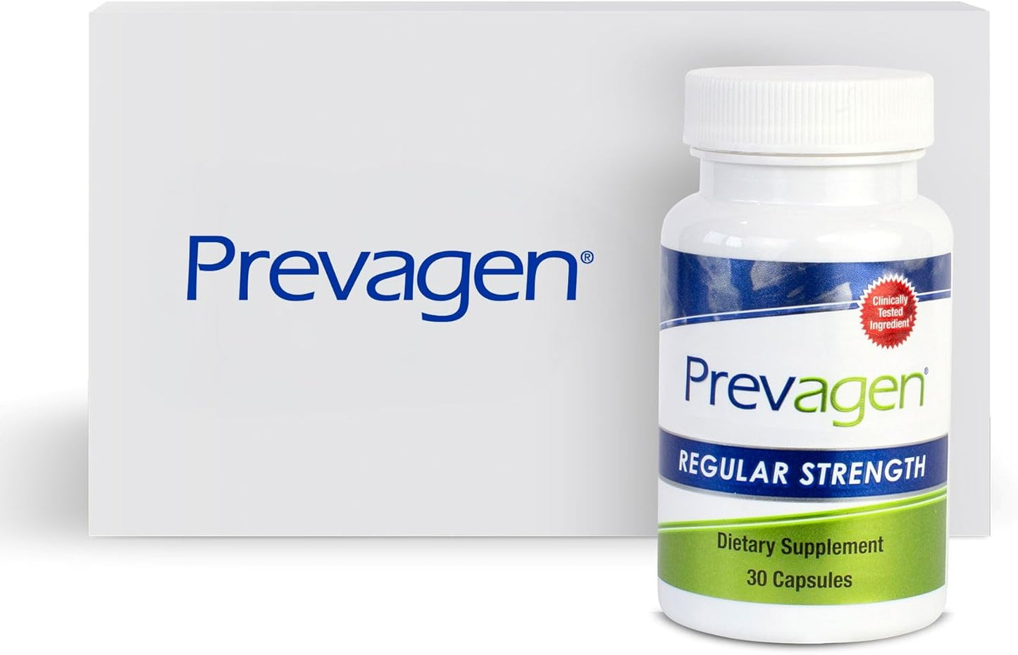 30 Capsules of Prevagen Regular Strength 10mg with Apoaequorin & Vitamin D in Stackable Storage Box