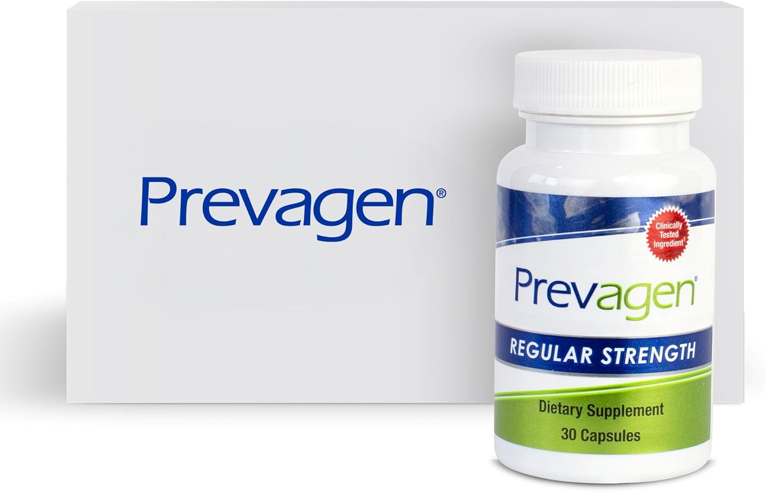 30 Capsules of Prevagen Regular Strength 10mg with Apoaequorin & Vitamin D in Stackable Storage Box