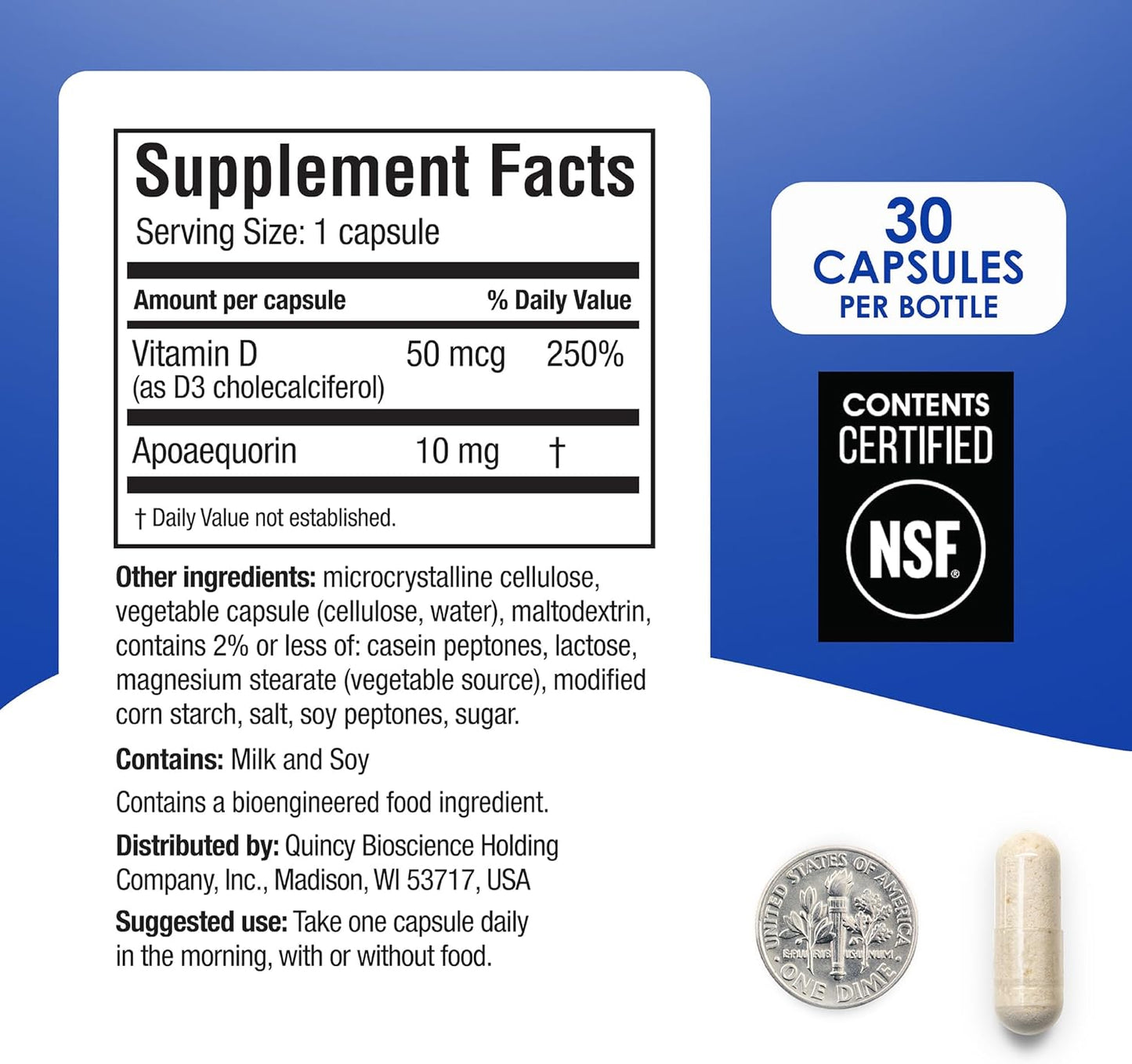 30 Capsules of Prevagen Regular Strength 10mg with Apoaequorin & Vitamin D in Stackable Storage Box