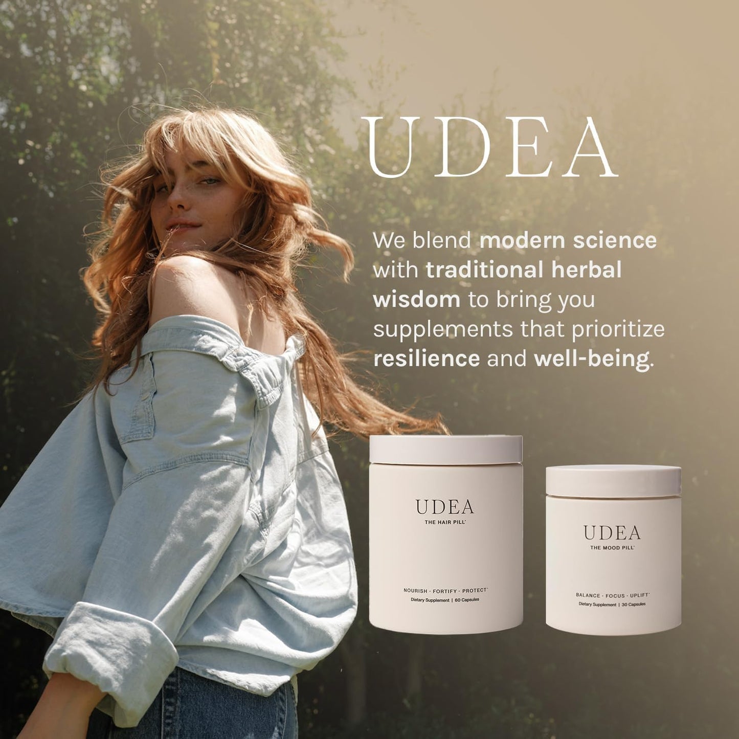30 Capsules of UDEA Wellness Mood Pill Daily Supplement for Cognitive Support and Vitality