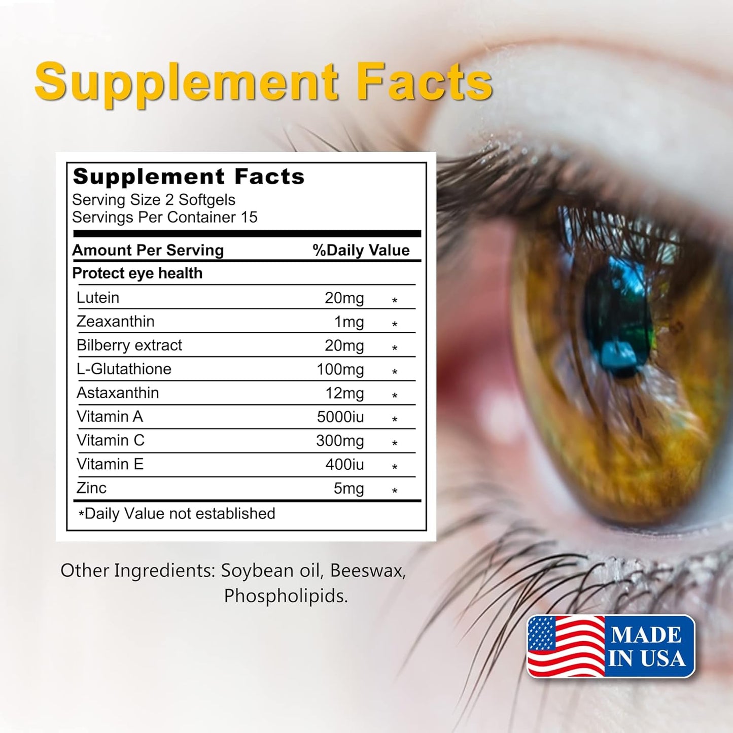 30 Capsules of WhaazzPop Lutein with Zeaxanthin for Blue Light Protection and Eye Health