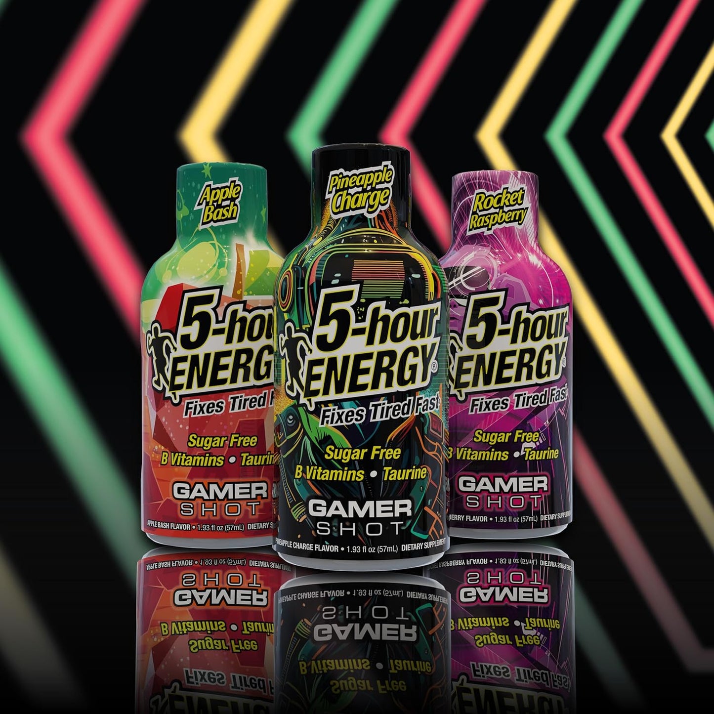 30-Count 5-Hour Energy Gamer Shots Variety Pack - Extra Strength Apple Bash, Rocket Raspberry, Pineapple Charge Flavors - 1.93 fl oz
