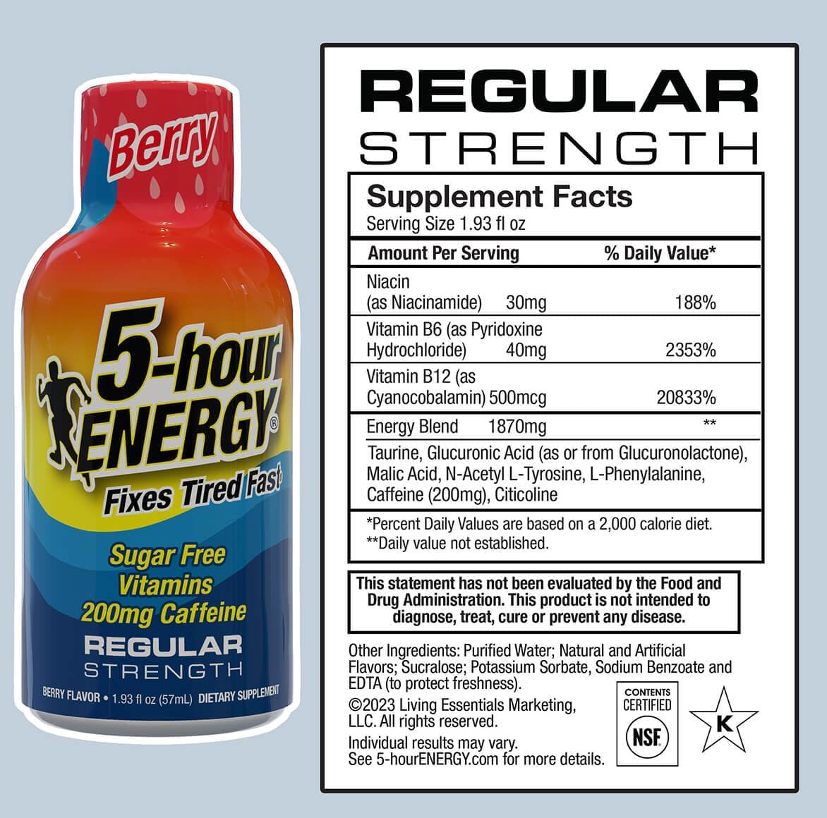 30 Count Berry Flavor 5-hour ENERGY Shots - Regular Strength Formula