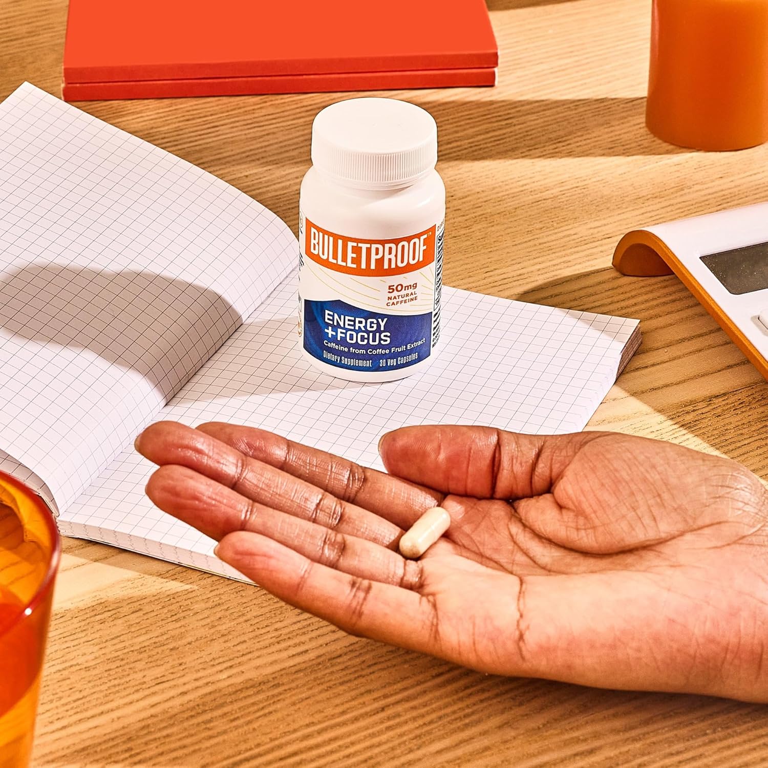 30 Count Bulletproof Energy and Focus Capsules - Natural Caffeine Supplement for Memory and Clarity