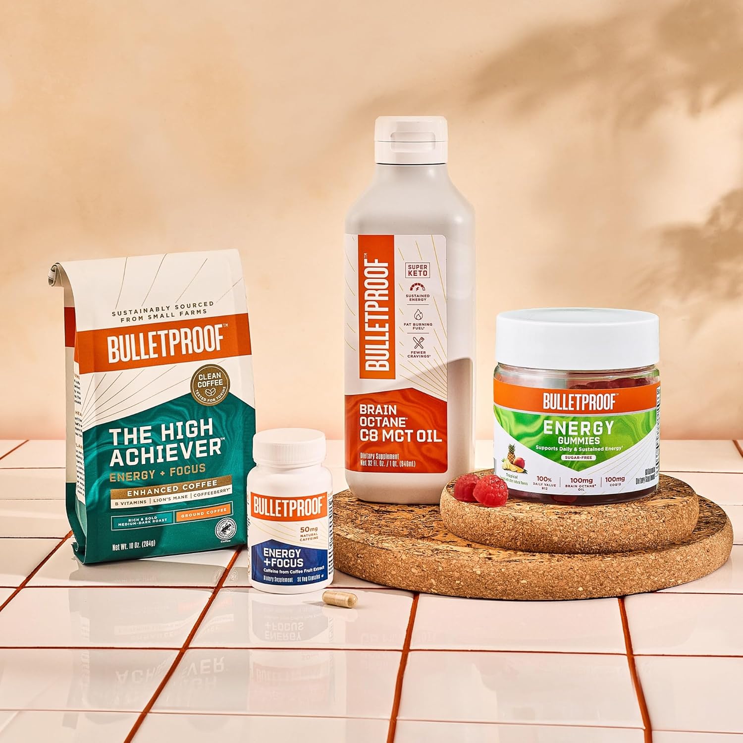 30 Count Bulletproof Energy and Focus Capsules - Natural Caffeine Supplement for Memory and Clarity