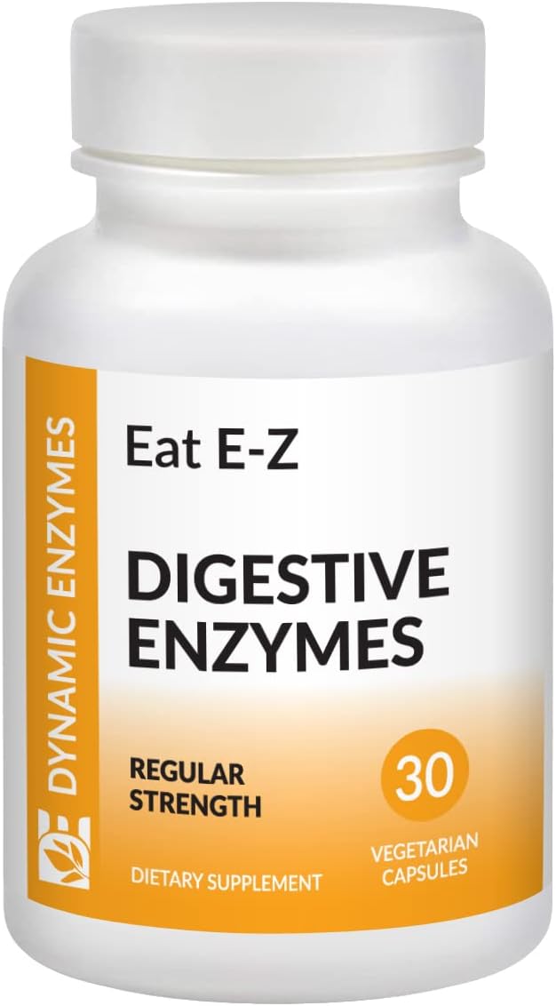 30-Count Dynamic Enzymes Eat E-Z Digestive Enzymes for Gut Health, Anti-Bloating, and Immune Support