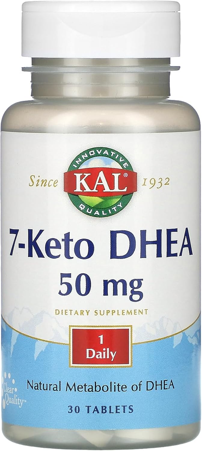 30-Count KAL 7 Keto DHEA Supplement - 50mg Strength for Hormone Support