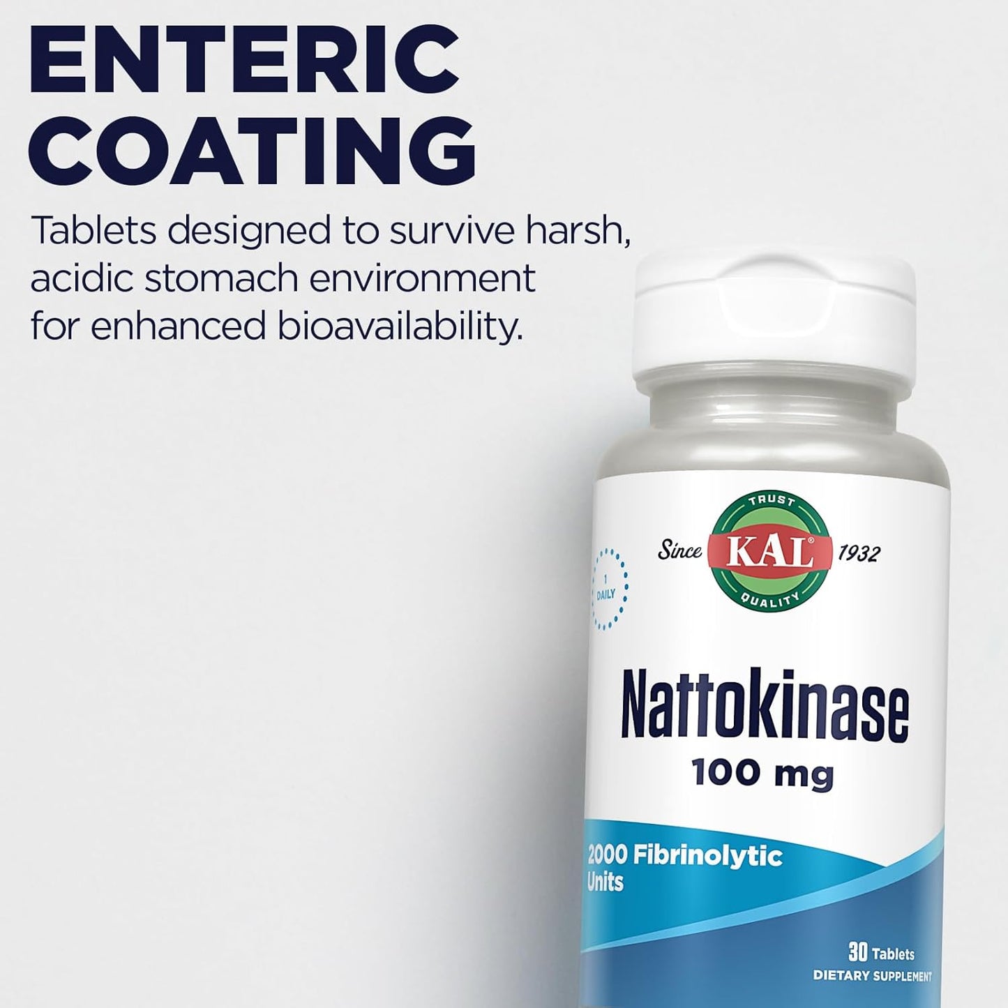 30 Count Kal Nattokinase Tablets - 100 Mg