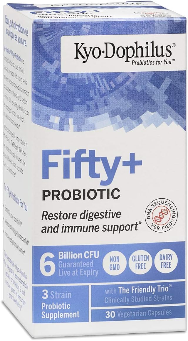 30 Count Kyo-Dophilus Fifty Plus Probiotic with 6 Billion CFU for Digestive Health
