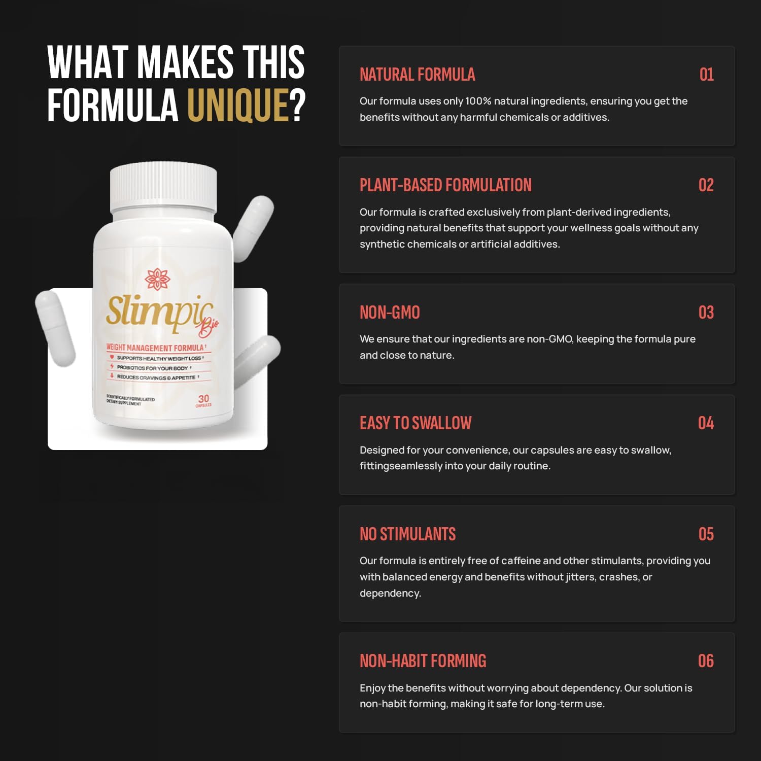 30 Count Nature's NutriWave SlimPic Support Capsules - Original Formula, 100% Natural & Safe, Plant-Based, Non-Habit Forming, Gentle on Stomach - 3 Month Supply