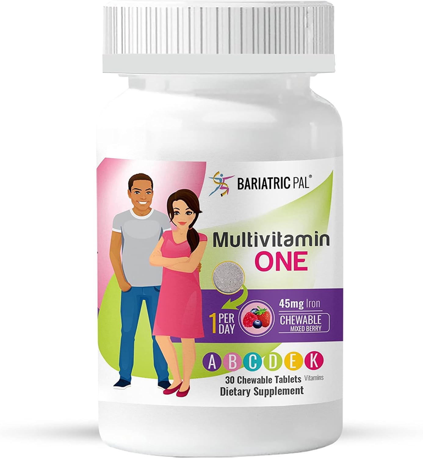 30-Day Bariatric Vitamin Bundle: Chewable Multivitamin with Iron and Calcium Citrate Tablets