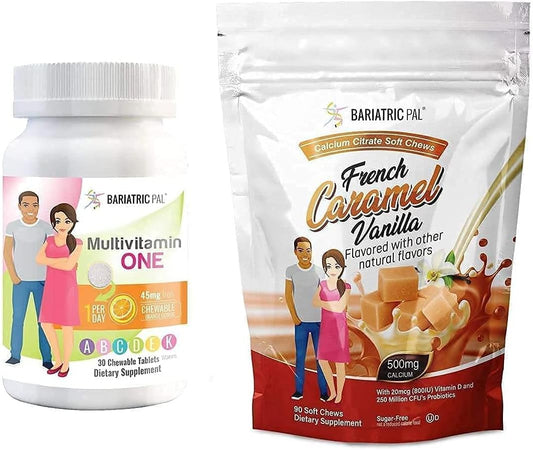 30-Day Bariatric Vitamin Bundle: Multivitamin with Iron Chewable & Calcium Citrate Soft Chews