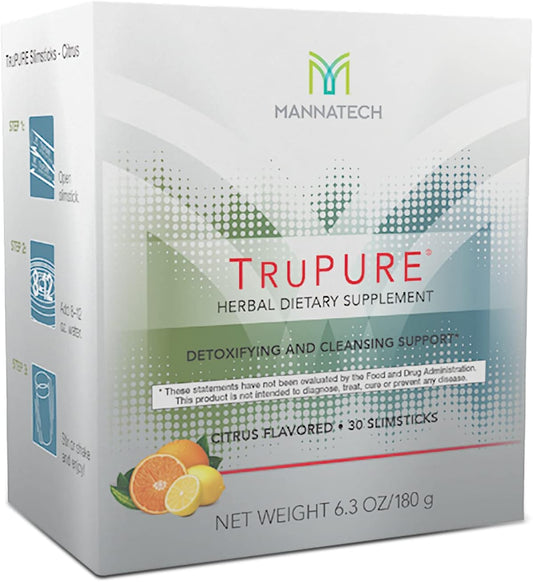 30-Day Mannatech TruPURE Cleanse Slimsticks for Weight Loss and Detox.
