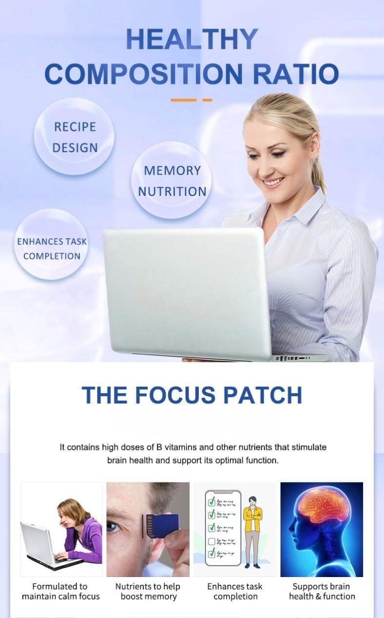 30 Day Supply Bpampered Focus Patch for Brain Health