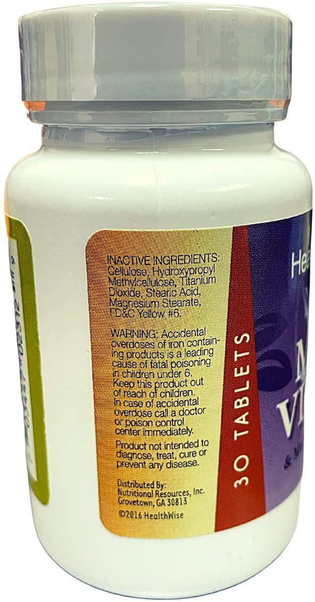 30 Day Supply Nutmeg State Nutrition HealthyWise Multivitamin & Mineral Supplement for Immune Support with Vitamins A, C, D, E, B, Zinc