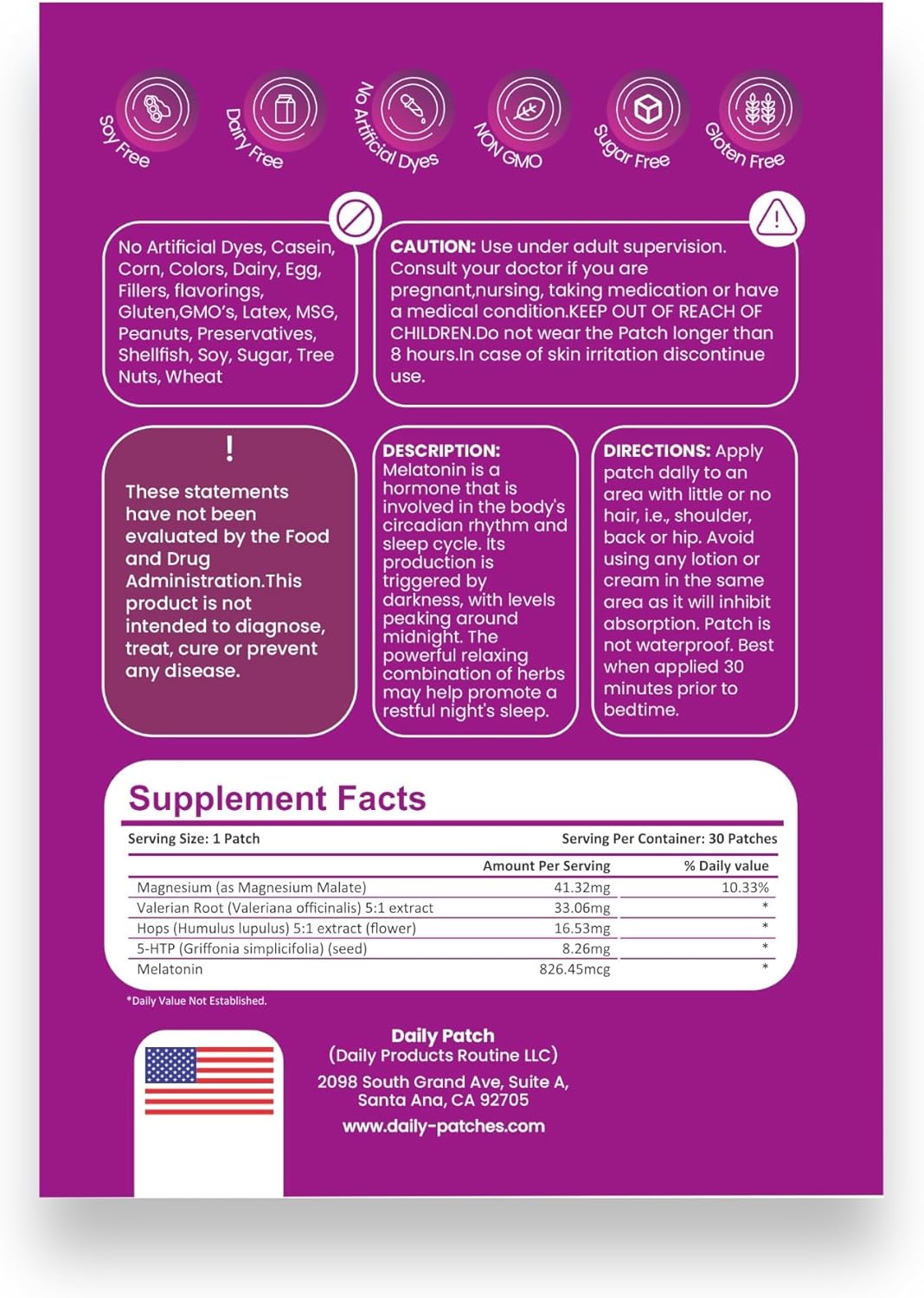 30-Day Supply of DAILY PATCH Sleep Starter - One Daily Dose