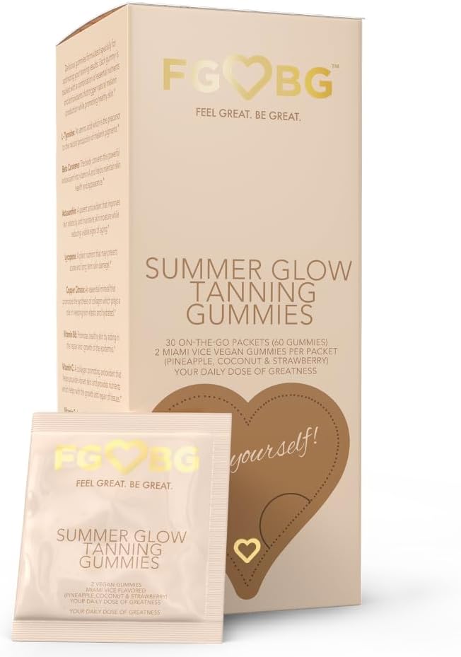 30-Day Supply of FGBG Summer Glow Tanning Gummies for a Radiant Tan