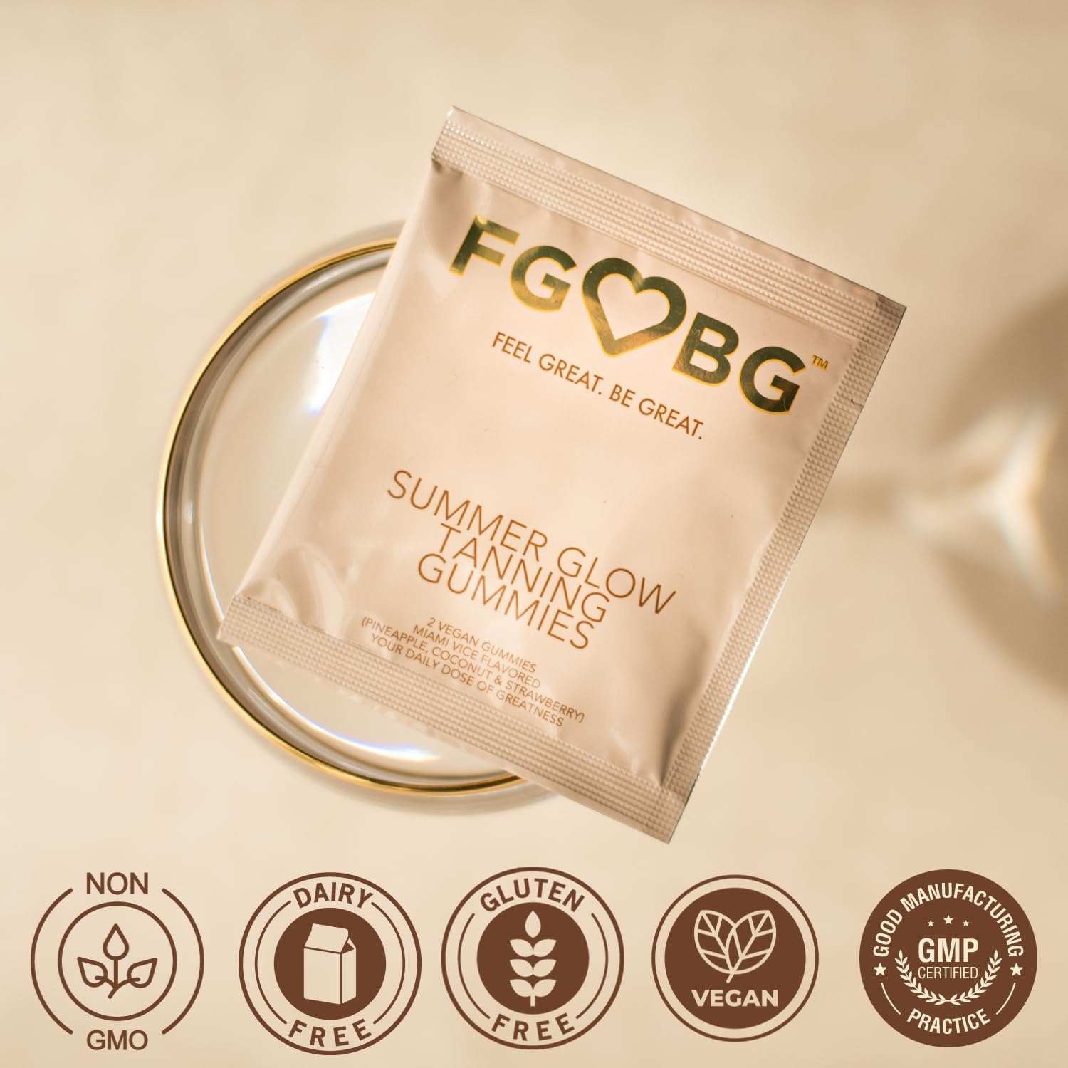 30-Day Supply of FGBG Summer Glow Tanning Gummies for a Radiant Tan