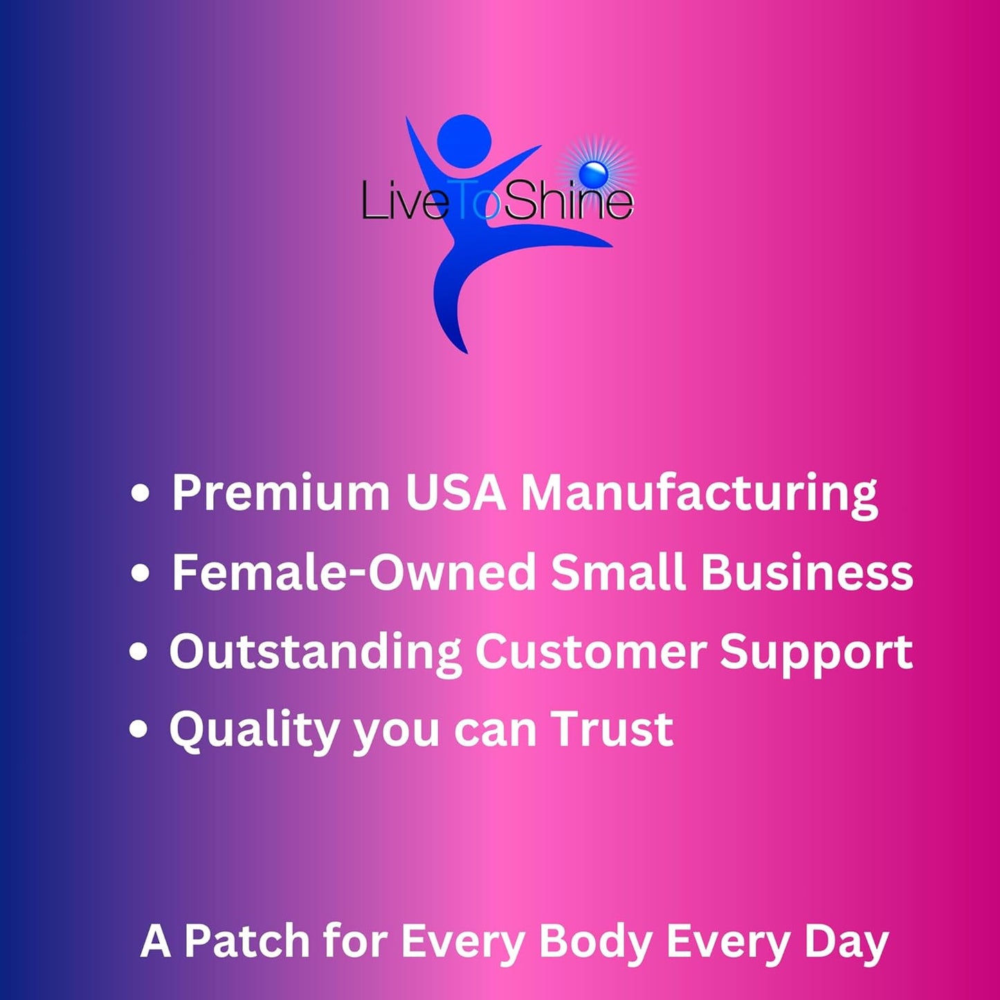 30-Day Supply of Menopause Relief Topical Patches for Women and Men - Made in the USA by Live To Shine