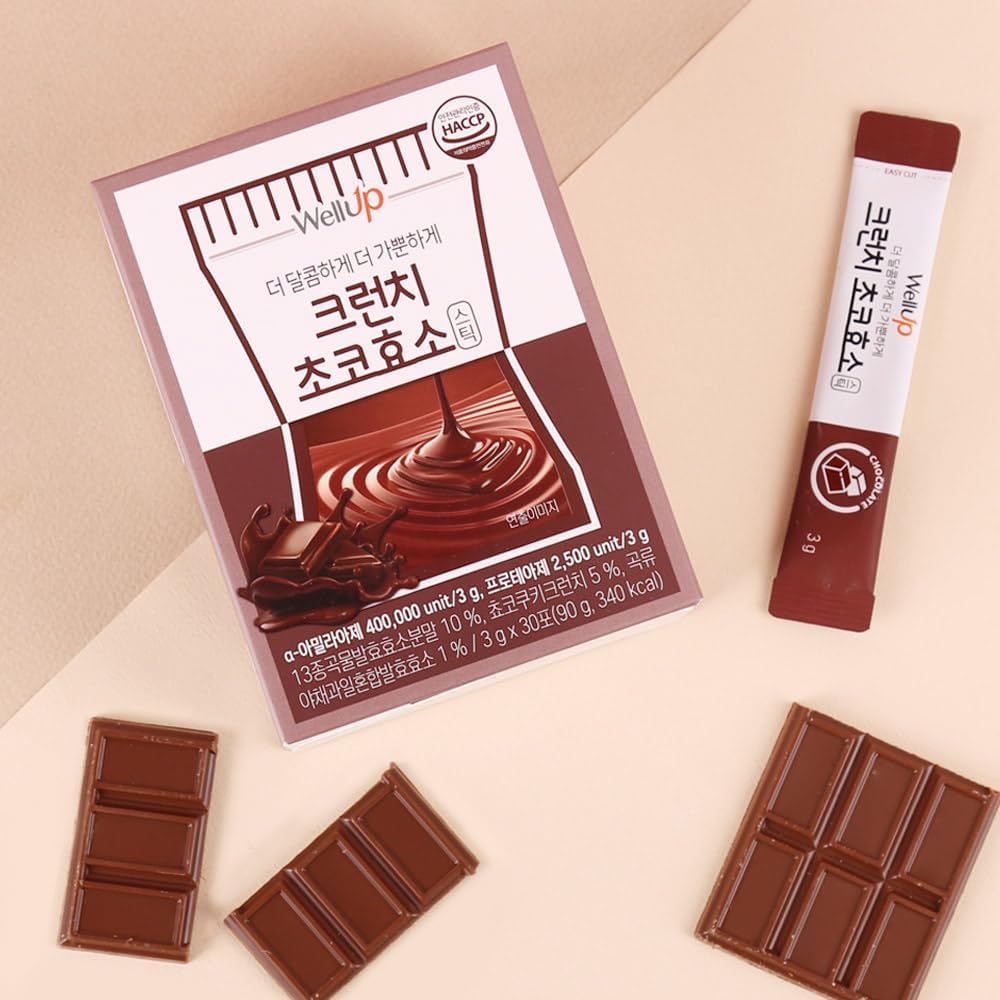 30-Day Supply of RAWEL Well Up Fermentation Digestive Enzymes in Crunchy Chocolate and Pineapple Flavor